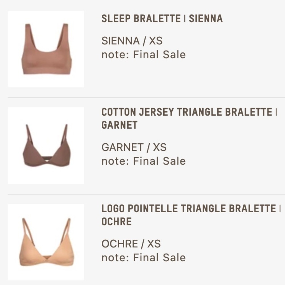 6 BRAND NEW SKIMS ITEMS